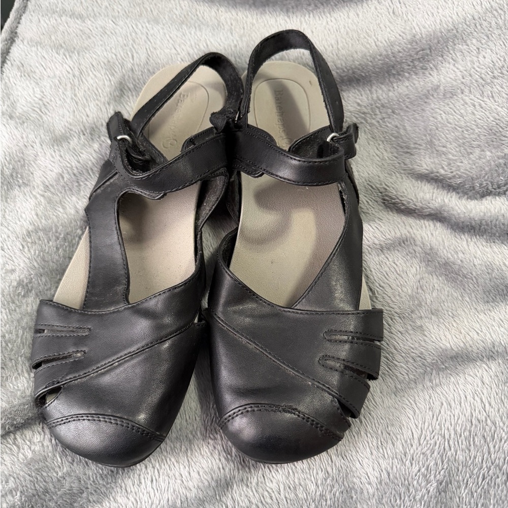 Elegant Black Leather Sandals